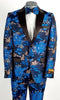 Mens Big and Tall Tuxedo -Royal Blue and Gold Tuxedo