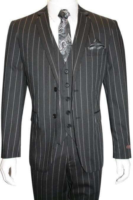 Black And White Striped Suit