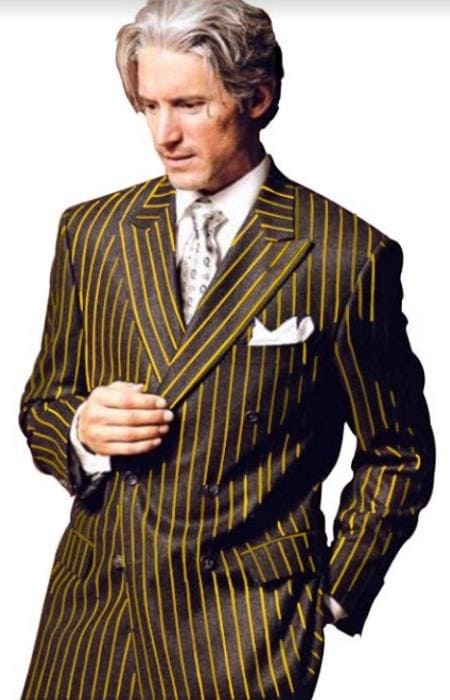 Black And Gold Stripe Double Breasted Suit