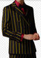 Black And Gold Pinstripe Double Breasted  2 Piece Suit