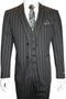 Mens Chalk Stripe Suit - Black Suit