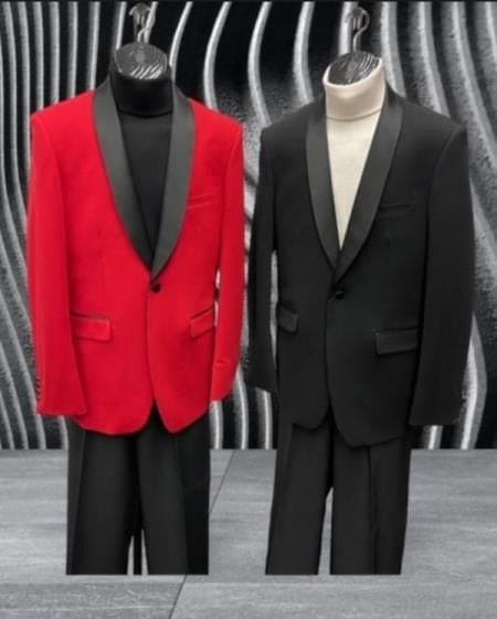 Mens Big and Tall Tuxedo -Red Tuxedo