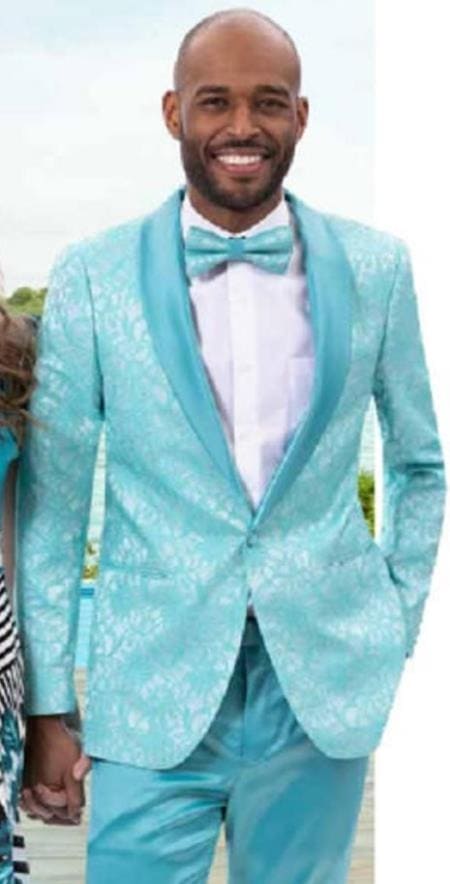 Mens Turquoise Blazer - Turquoise Suit Jacket