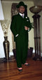 Wide Leg Pleated Pants Pants - 100% Wool Suit - Double Breasted Vest Peak Lapel - Classic Fit Suit - Vested Suit - Dark Green