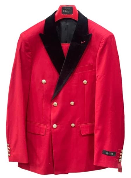 Double Breasted Tuxedo Suit - Red Wedding Tuxedo