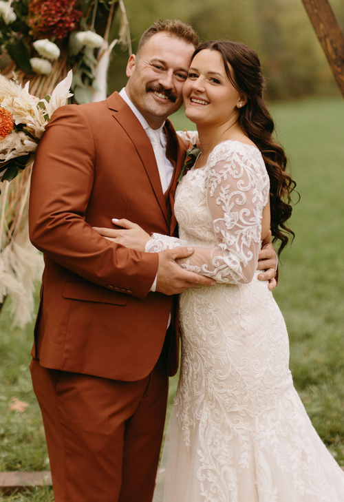 Graduation Suit - Men's Two Button Slim Fit Vested Solid Basic Color Suit in Light Brown Rust