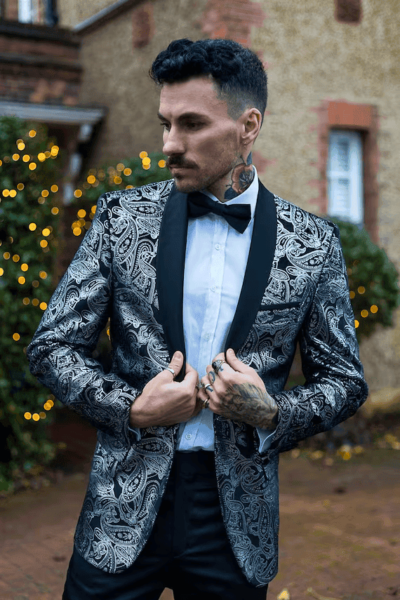 Black pants and sales grey suit jacket