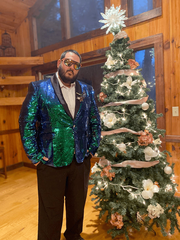 Emerald Green Sequin Blazer - Mens Shiny Sport Coat - Party Jacket - Prom Tuxedo $189