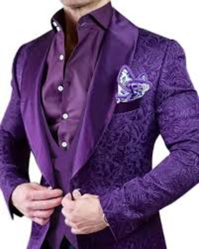 Mens Paisley Blazer - Floral Sport Coat - Purple Sport Jacket