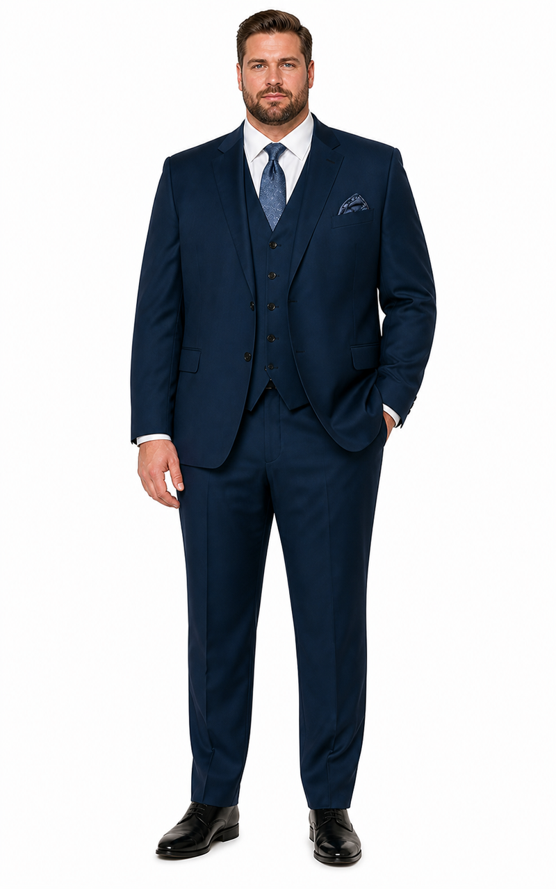 Indigo Bright Blue Athletic Cut Classic Suits