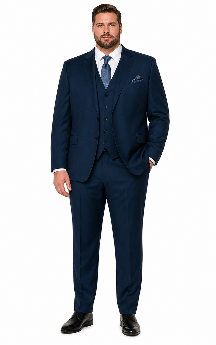 Indigo Bright Blue Athletic Cut Classic Suits