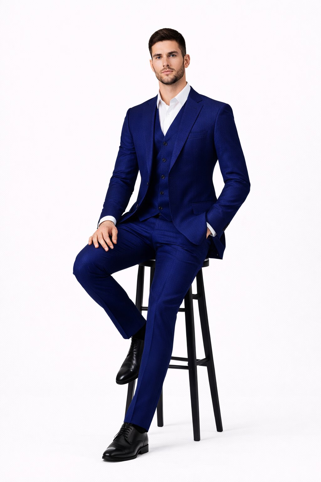 Porto Slim Fit, Pure Wool Suit & Vest by Tiglio Luxe TIG1036