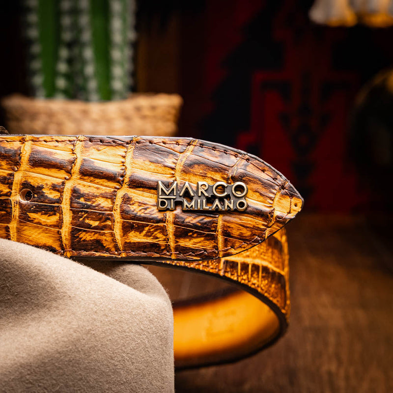 Marco Di Milano Iowa Belt - Mustard Brown Leather Loafers