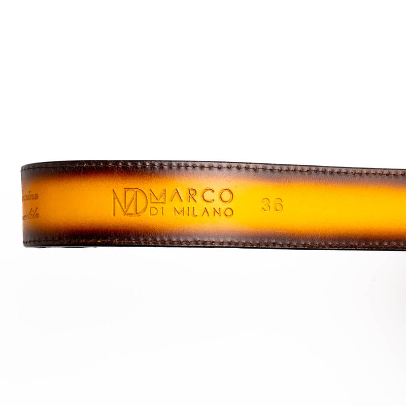 Marco Di Milano Iowa Belt - Mustard Brown Leather Loafers