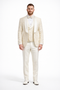 Men's Designer Vested Wedding & Prom Tuxedo in Ivory Off White & Gold Floral Paisley