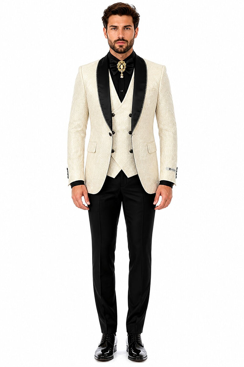 Ivory Tuxedo - Cream Wedding Suit  - Off White Groom Suit