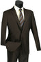 Mens 2 Button Slim Fit Textured Weave Suit in Brown