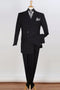 Apollo King Black Double Breasted Suit - Three Quarter Length Fashion