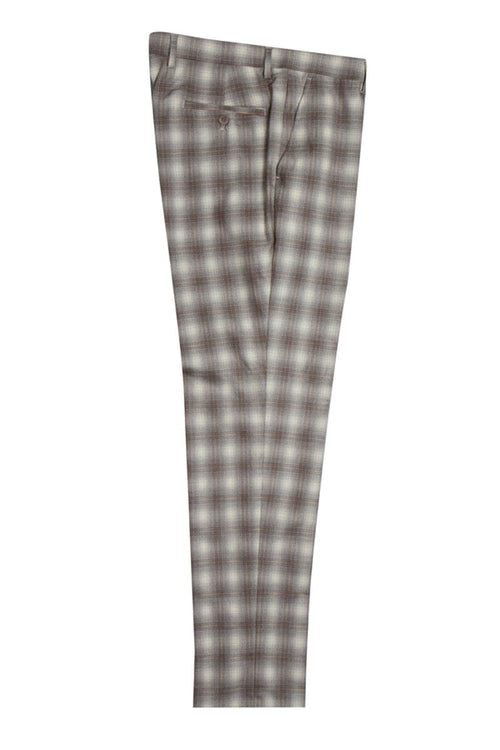 Mens Stacy Adams Suit - Stacy Adams Suit Men's Bold Windowpane Plaid Vested Suit - Brown & Tan