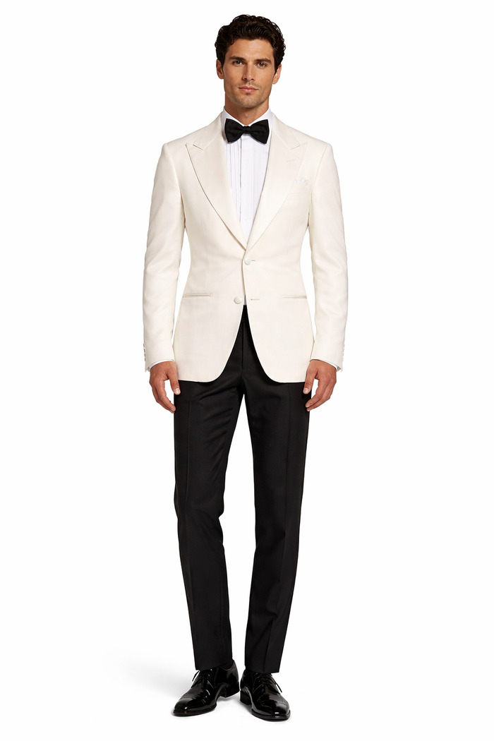 James Bond White Tuxedo - Five Functional Buttoned Cuffs