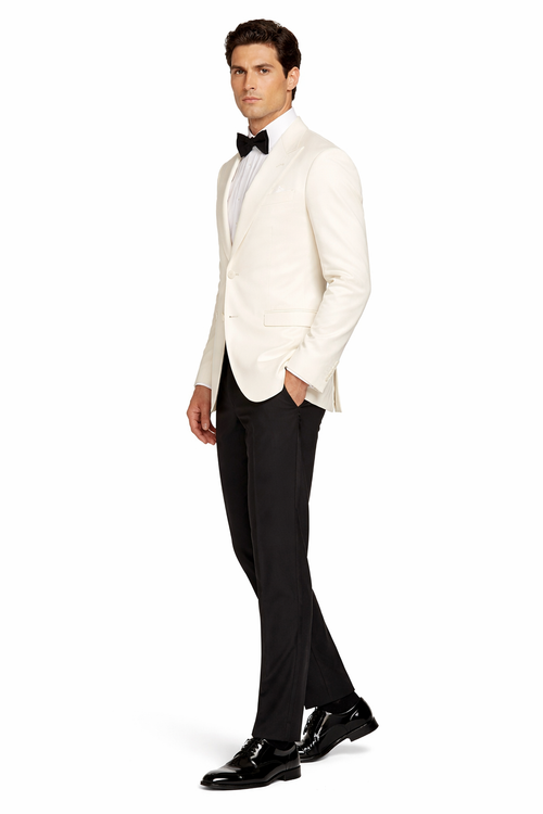 James Bond White Tuxedo - Five Functional Buttoned Cuffs