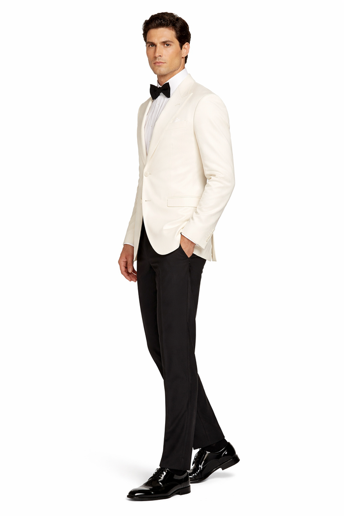 James Bond White Tuxedo - Five Functional Buttoned Cuffs