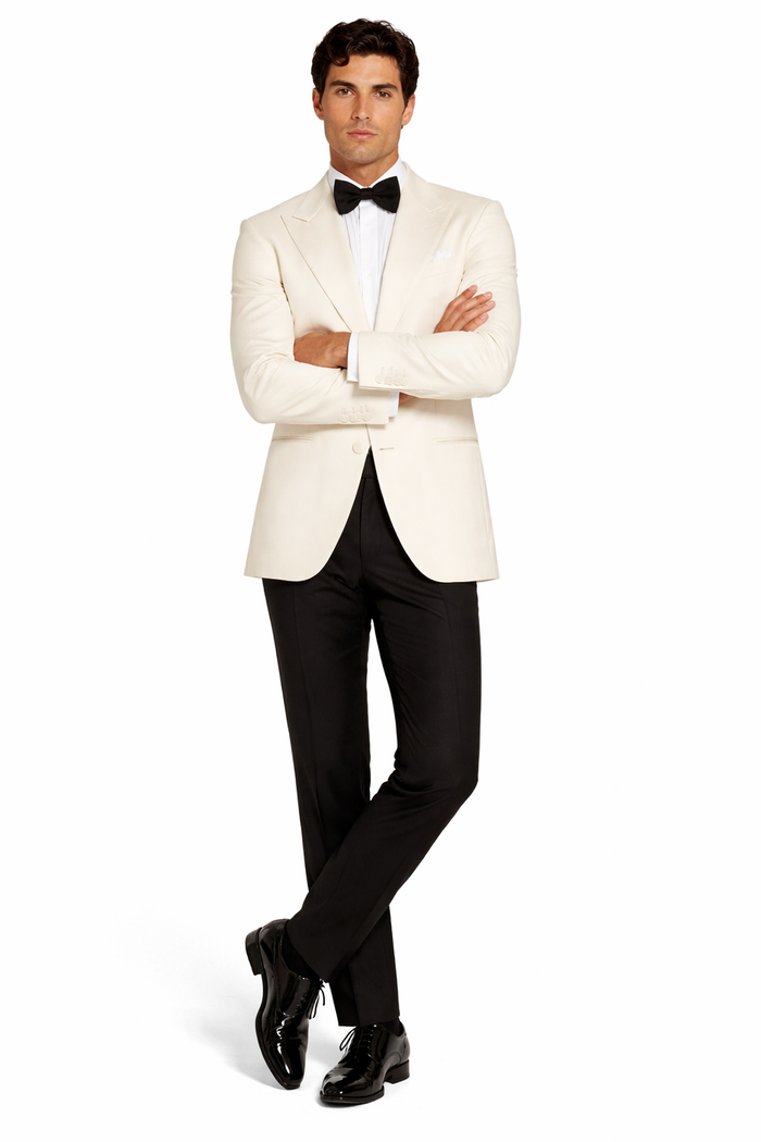 James Bond White Tuxedo - Five Functional Buttoned Cuffs