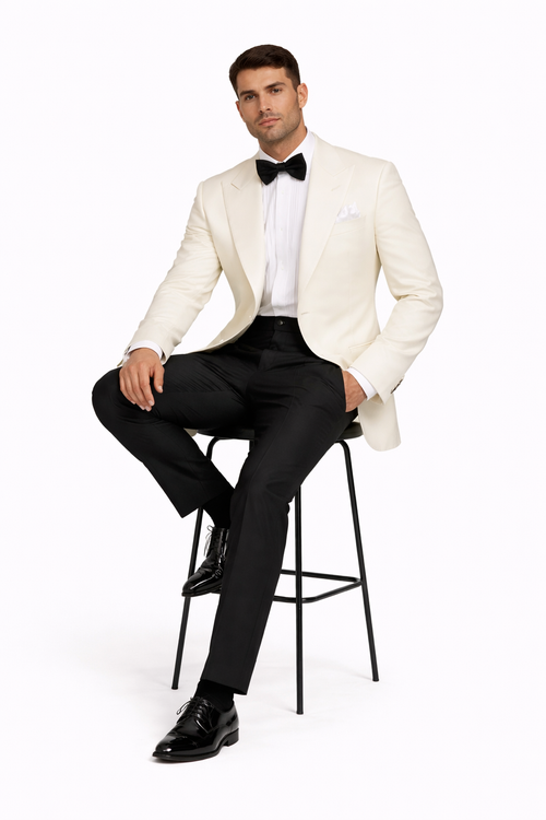James Bond White Tuxedo - Five Functional Buttoned Cuffs