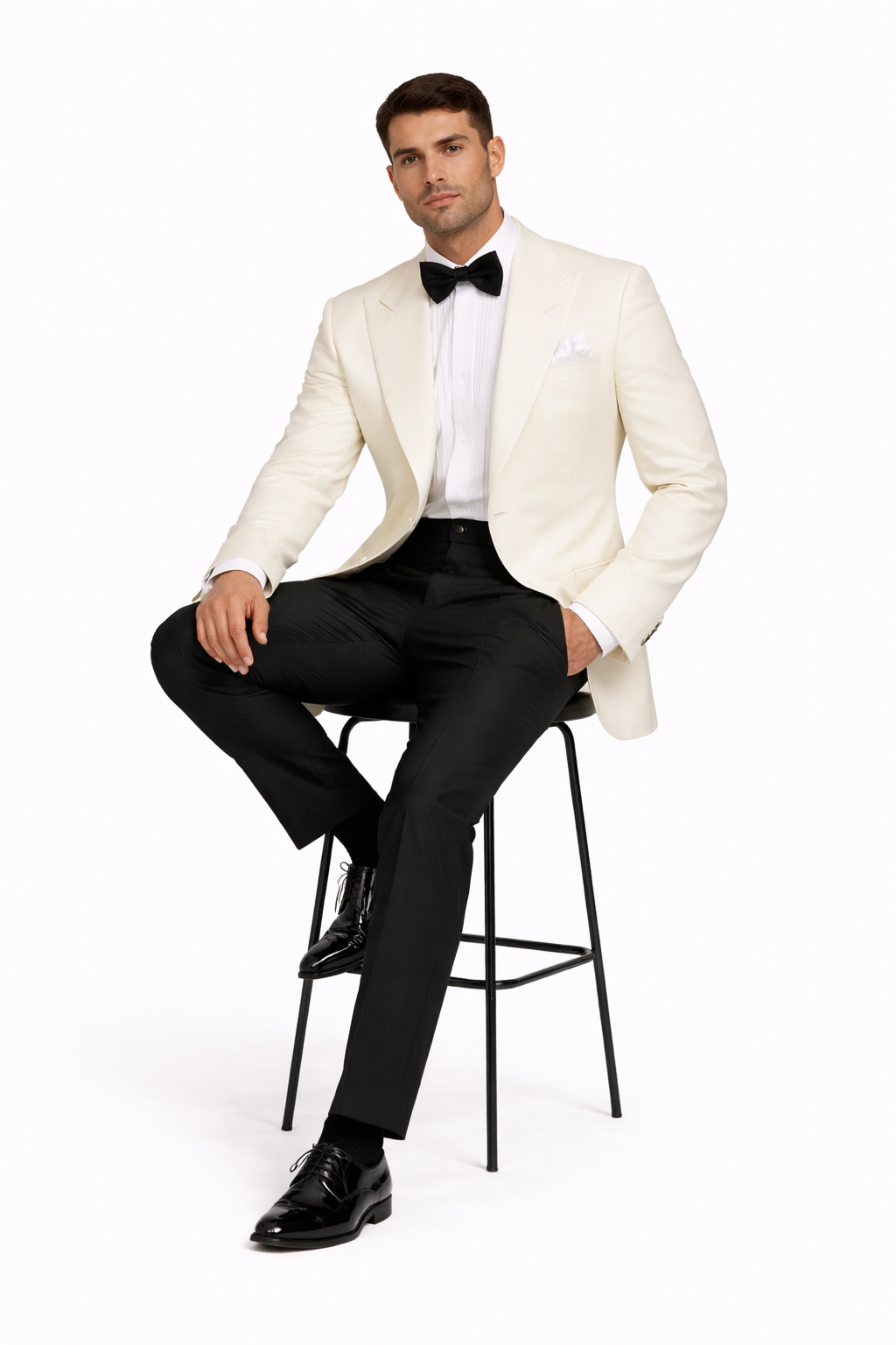 James Bond White Tuxedo - Five Functional Buttoned Cuffs