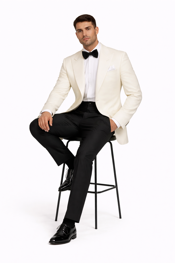 James Bond White Tuxedo - Five Functional Buttoned Cuffs