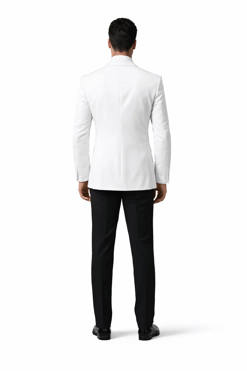 James Bond White Tuxedo - Wide Peak Lapel Collar