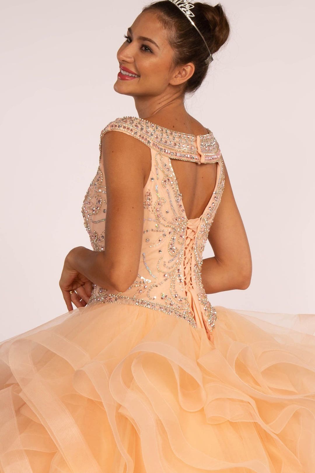Jeweled Cap Sleeve Ball Gown by Elizabeth KGL1600