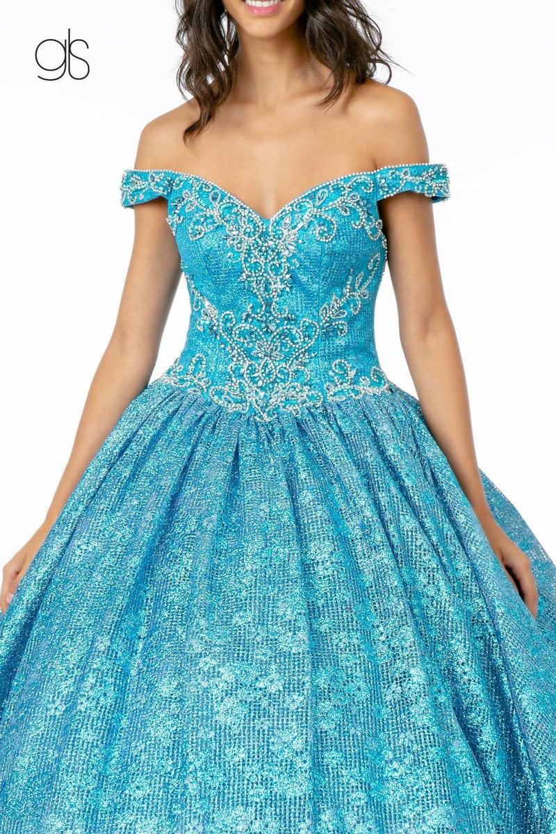 Jeweled Off the Shoulder Ball Gown by Elizabeth KGL1821