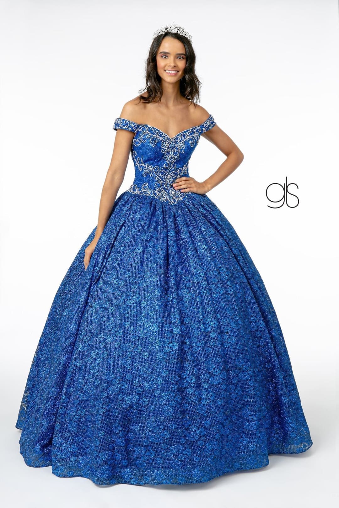 Jeweled Off the Shoulder Ball Gown by Elizabeth KGL1821