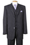 "1920's Gangster Pinstripe Vested Suit - Men's 3 Button Bold in Black"