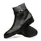 Zelli Jodphur Black Italian Calfskin Double Buckle Strap Boot