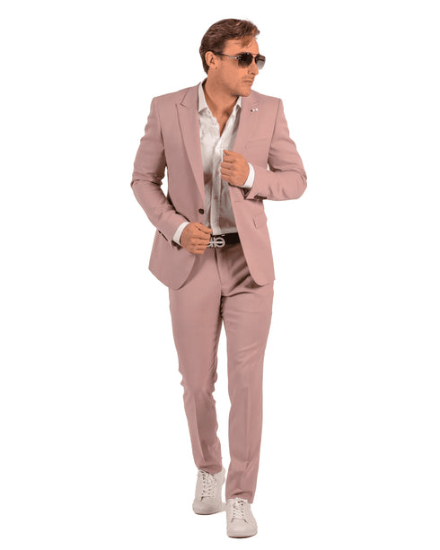 Blush Color Suit For Men - Mauve Suit - Wedding Slim Fit Suit