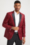 Mens Stacy Adams Suit - Stacy Adams Men's Red Velvet Paisley Tuxedo Jacket for Prom & Wedding