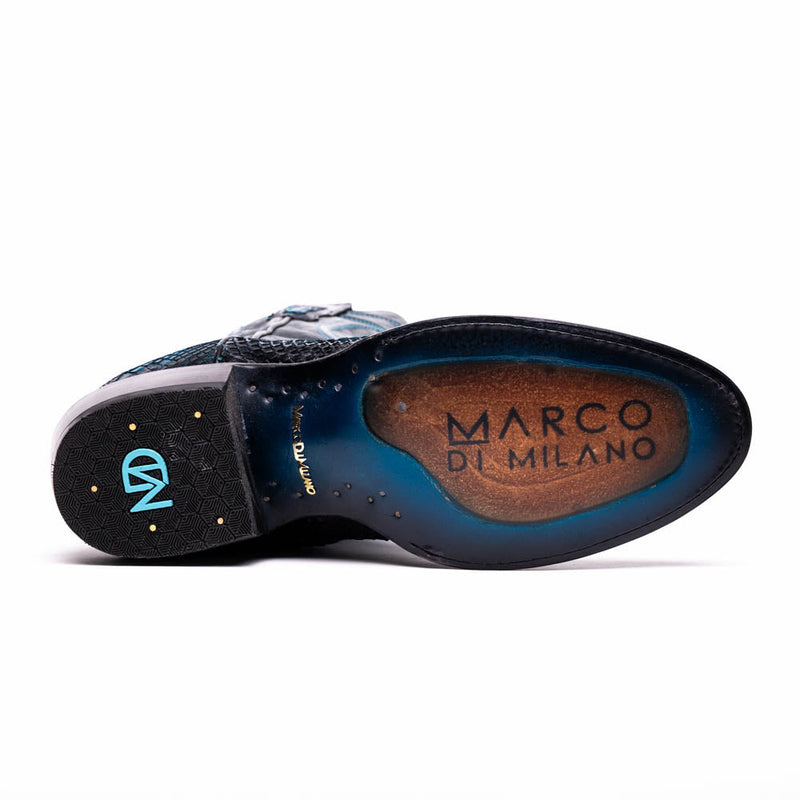 Marco_Di_Milano Kansas Black & Blue Leather Loafer