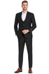 "Sharkskin Suit Men's Black Windowpane Plaid - Two Button Vested Peak Lapel"