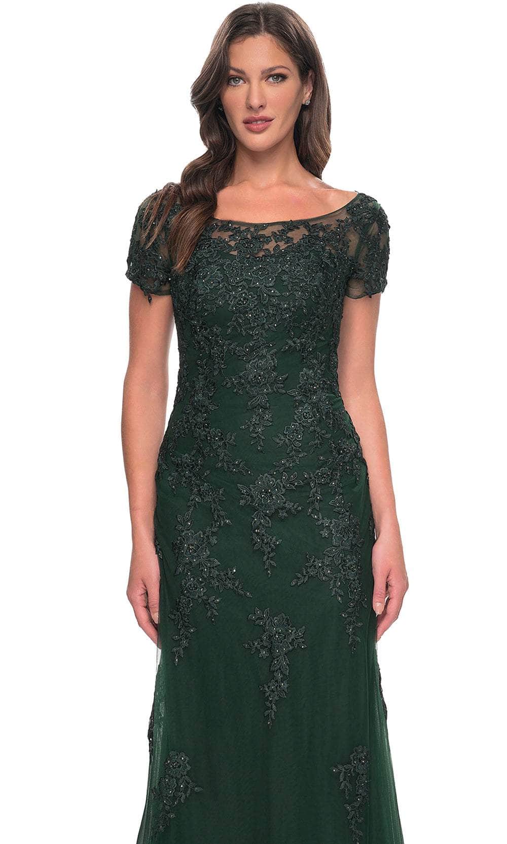 La Femme 29792 Bateau Illusion Formal Dress
