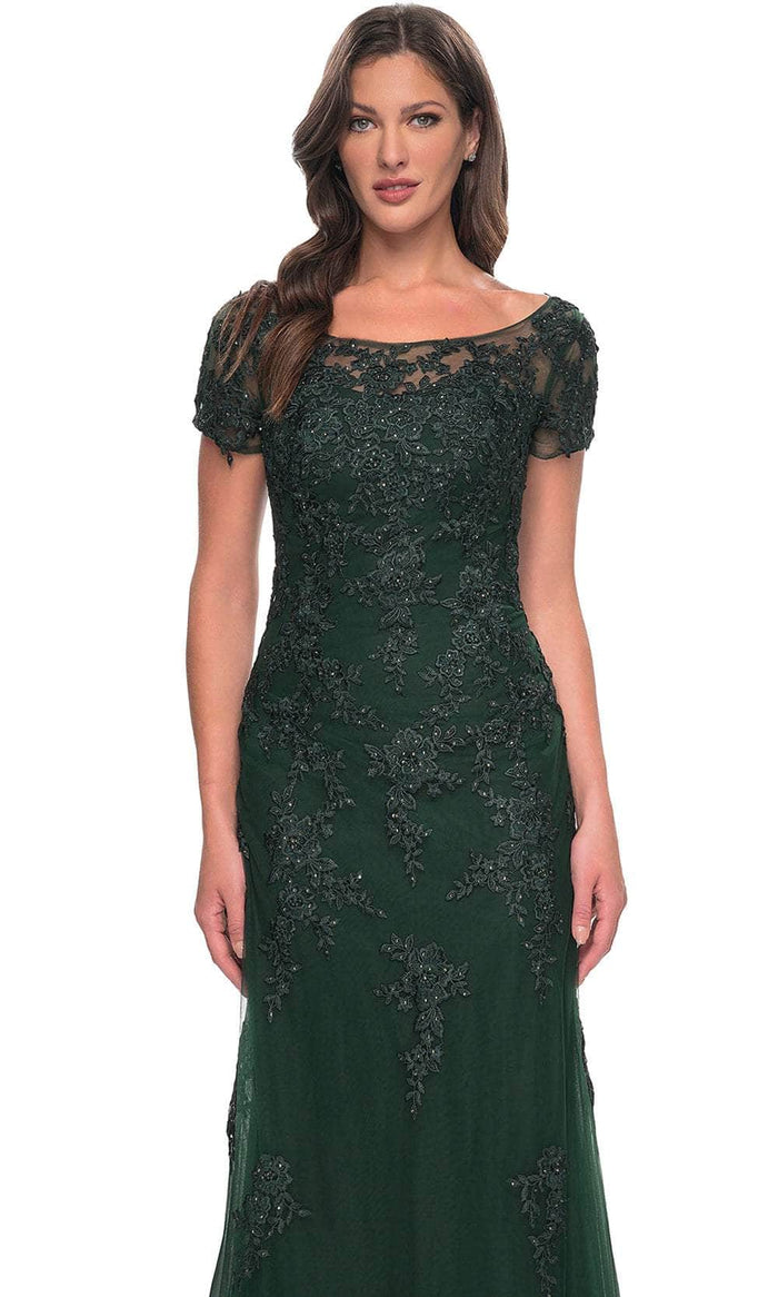 La Femme 29792 Bateau Illusion Formal Dress
