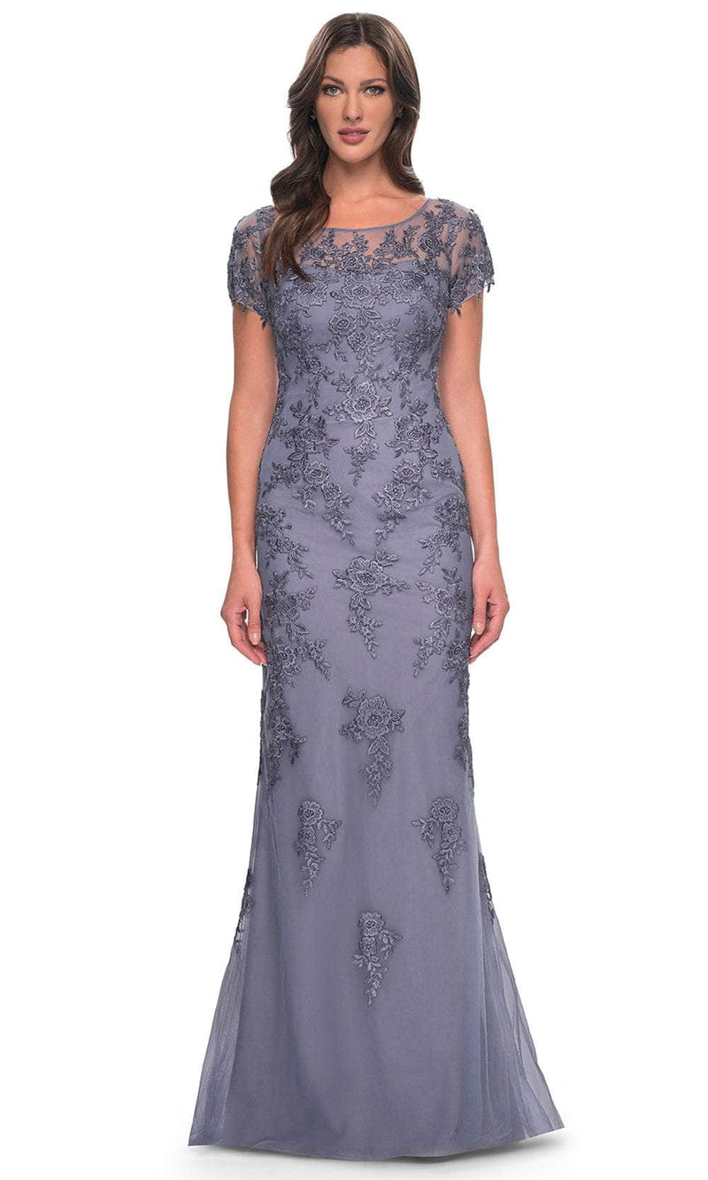 La Femme 29792 Bateau Illusion Formal Dress