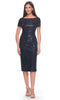 La Femme 30043 Sequin Pattern Short Sleeve Dress