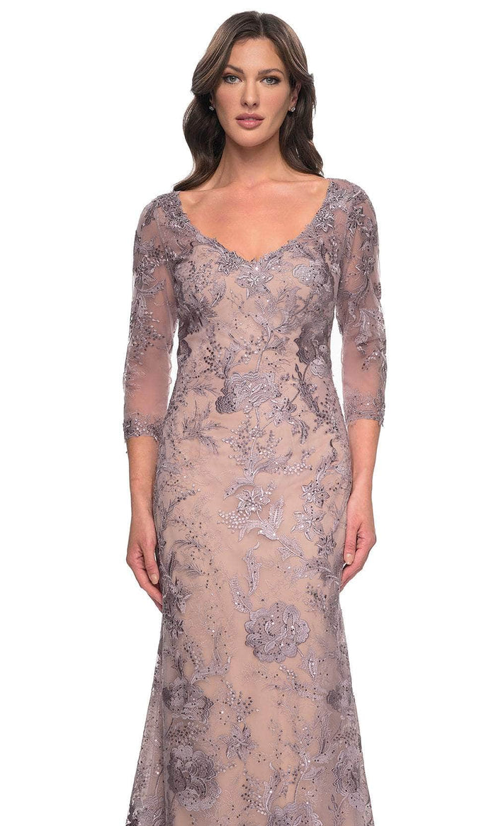 La Femme 30130 V-Neck Sheath Formal Dress