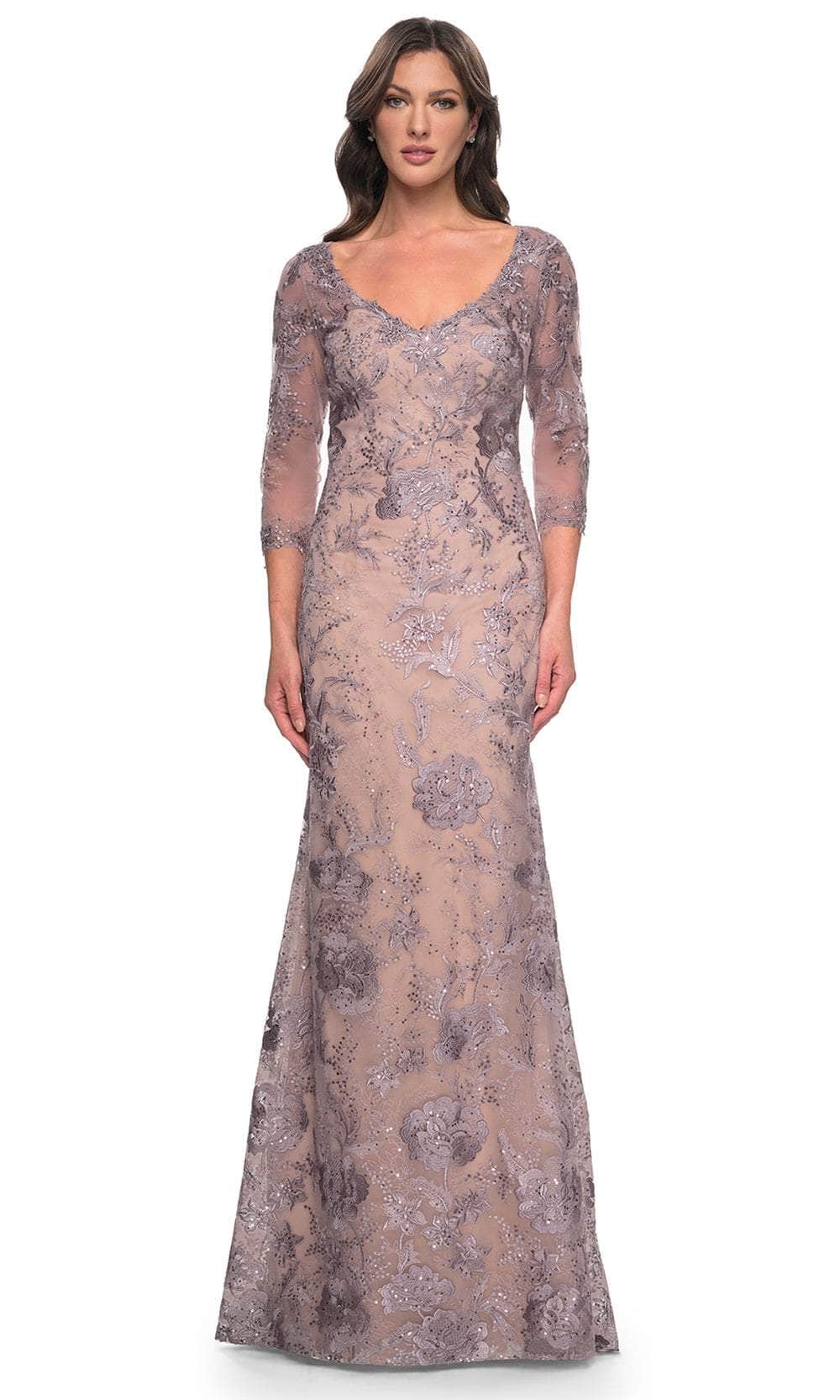 La Femme 30130 V-Neck Sheath Formal Dress