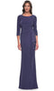 La Femme 30814 Bateau Neck Jersey Evening Dress