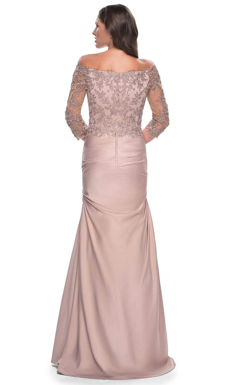 La Femme 30853 Trumpet Satin Evening Dress