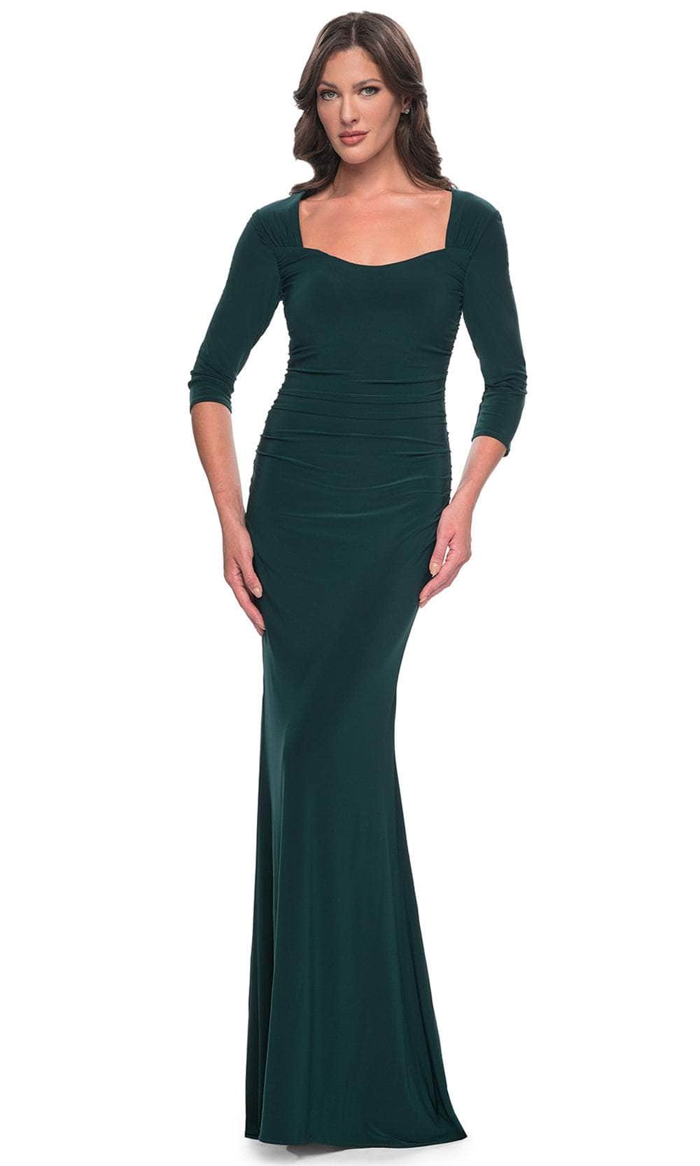 La Femme 30883 Quarter Sleeve Jersey Evening Dress