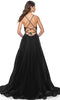 La Femme 31457 Spaghetti Strap Tulle A-Line Prom Dress